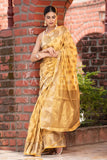 Organza Saree Aurelion Yellow Organza Saree saree online