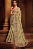 beige organza saree