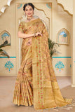 beige organza saree