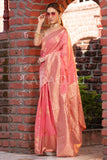 Organza Saree Bubblegum Pink Organza Saree saree online