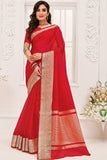 red organza saree