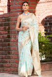 Organza Saree Celeste Blue Organza Saree saree online