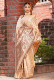 Organza Saree Cream Organza Saree saree online