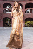 Organza Saree Cream Organza Saree saree online