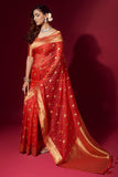 red organza saree