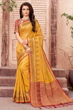 organza saree, yellow saree