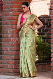 Organza Saree Fern Green Organza Saree saree online