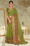 green organza saree