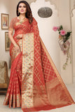 red organza saree