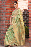 Organza Saree Lawn Green Organza Saree saree online