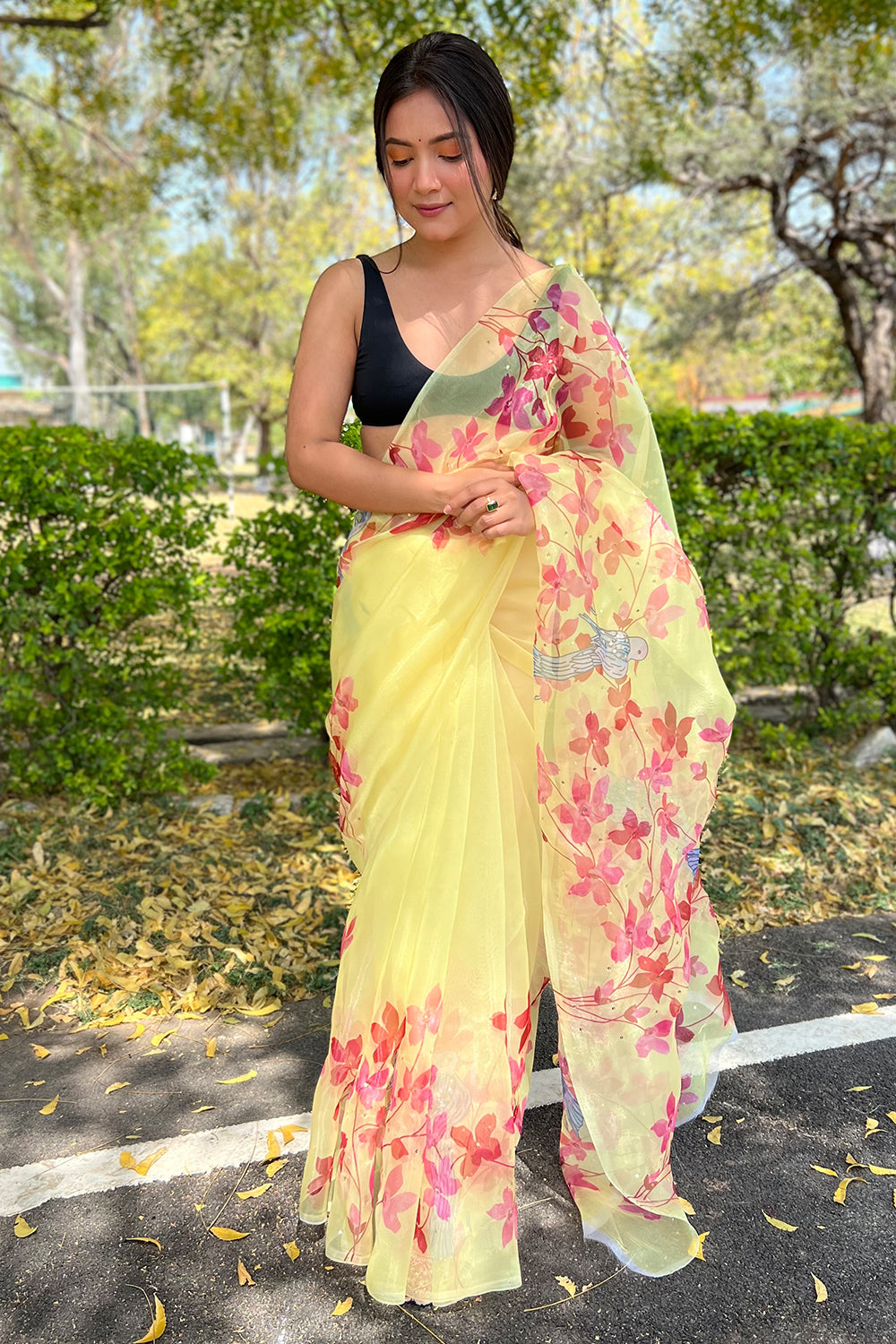 Buy Blonde Yellow Organza Saree online-Karagiri – Karagiri Global