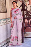 Lilac Purple Organza Saree