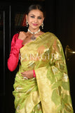 Organza Saree Lime Green Organza Saree saree online