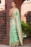 Organza Saree Mint Green Organza Saree saree online