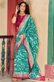 Organza Saree Ocean Blue Organza Saree saree online