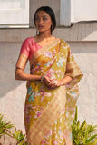 Olive Green Organza Saree