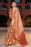 Organza Saree Peach Organza Saree saree online