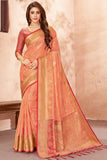 organza saree, orange saree