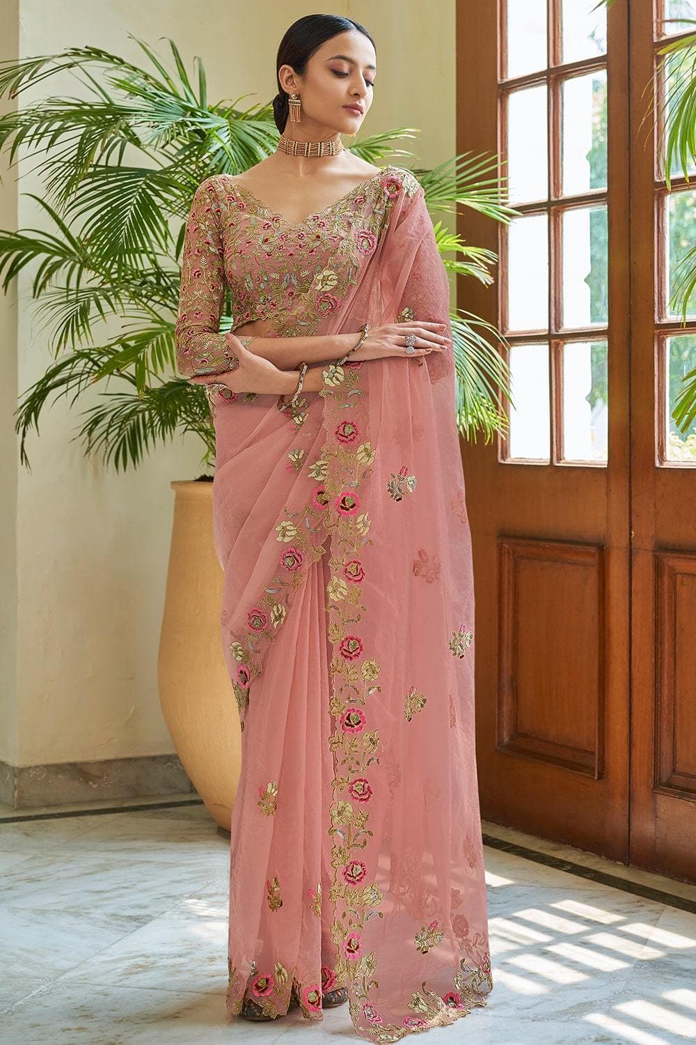 Shop the Hottest Pastel Peach Saree Online Now