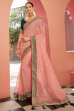 Organza Saree Peach Pink Organza Saree saree online