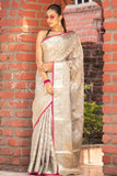 Organza Saree Pearlescent Grey Organza Saree saree online