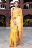 Organza Saree Pineapple Yellow Organza Saree saree online