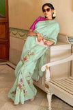 Pista Green Organza Saree