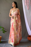 peach saree