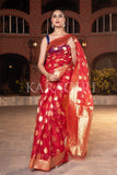 Organza Saree Rose Red Organza Saree saree online