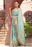 Organza Saree Sapphire Blue Organza Saree saree online