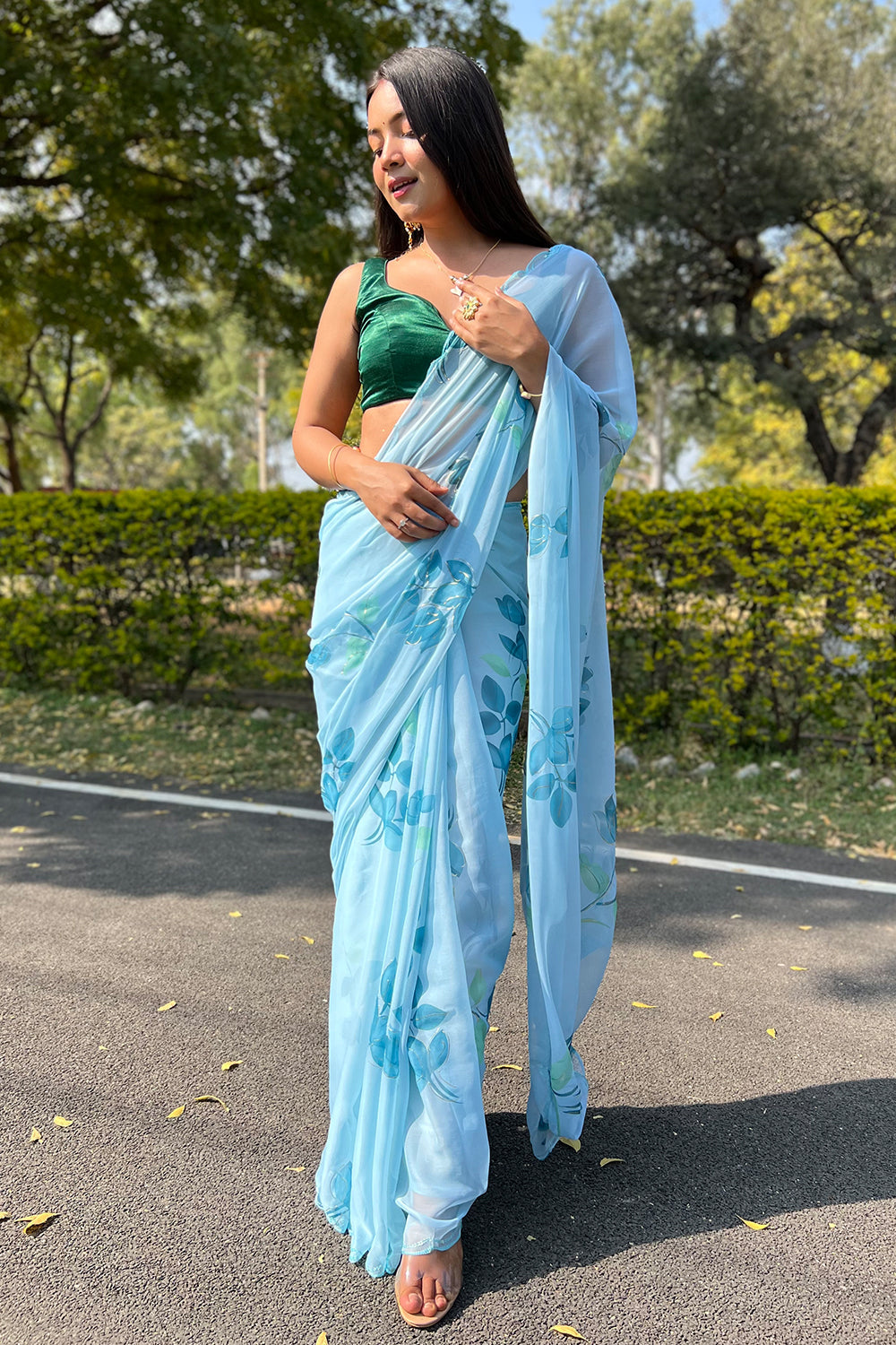 Buy Blue Sarees for Women by KIMISHA Online | Ajio.com