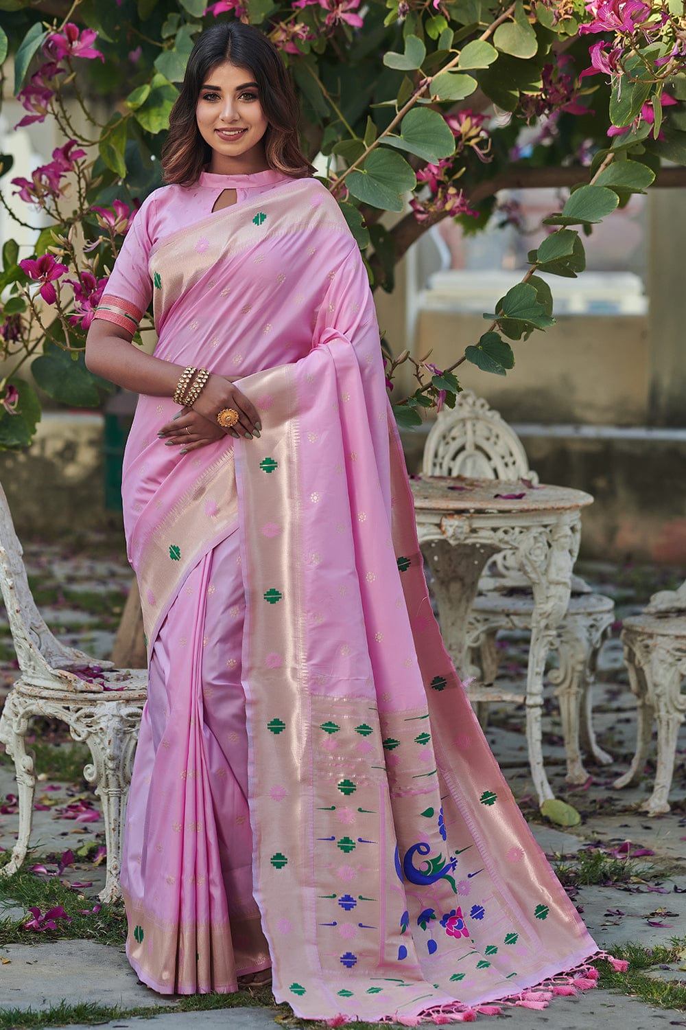 pink saree