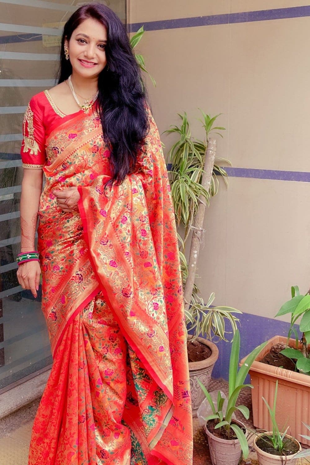 Paithani Saree JUI GADKARI in Currant Red Paithani Saree - Paithani Saree For Wedding saree online
