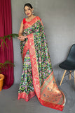 green paithani saree