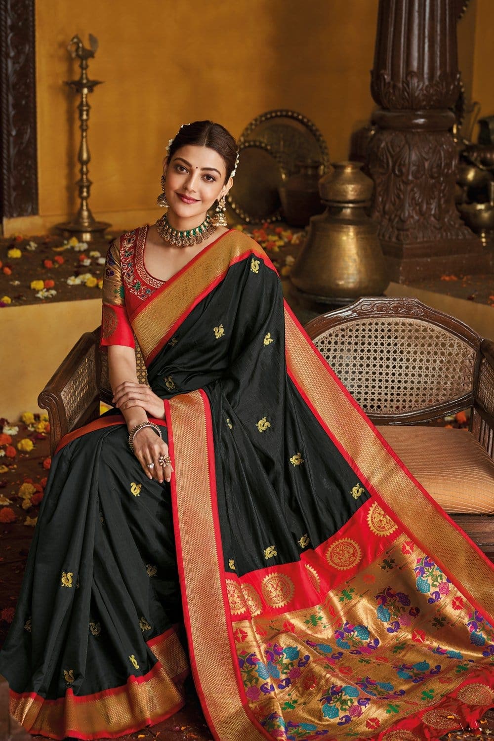 Traditional Black Paithani Silk Saree | Sarees | Buddha And Beyond