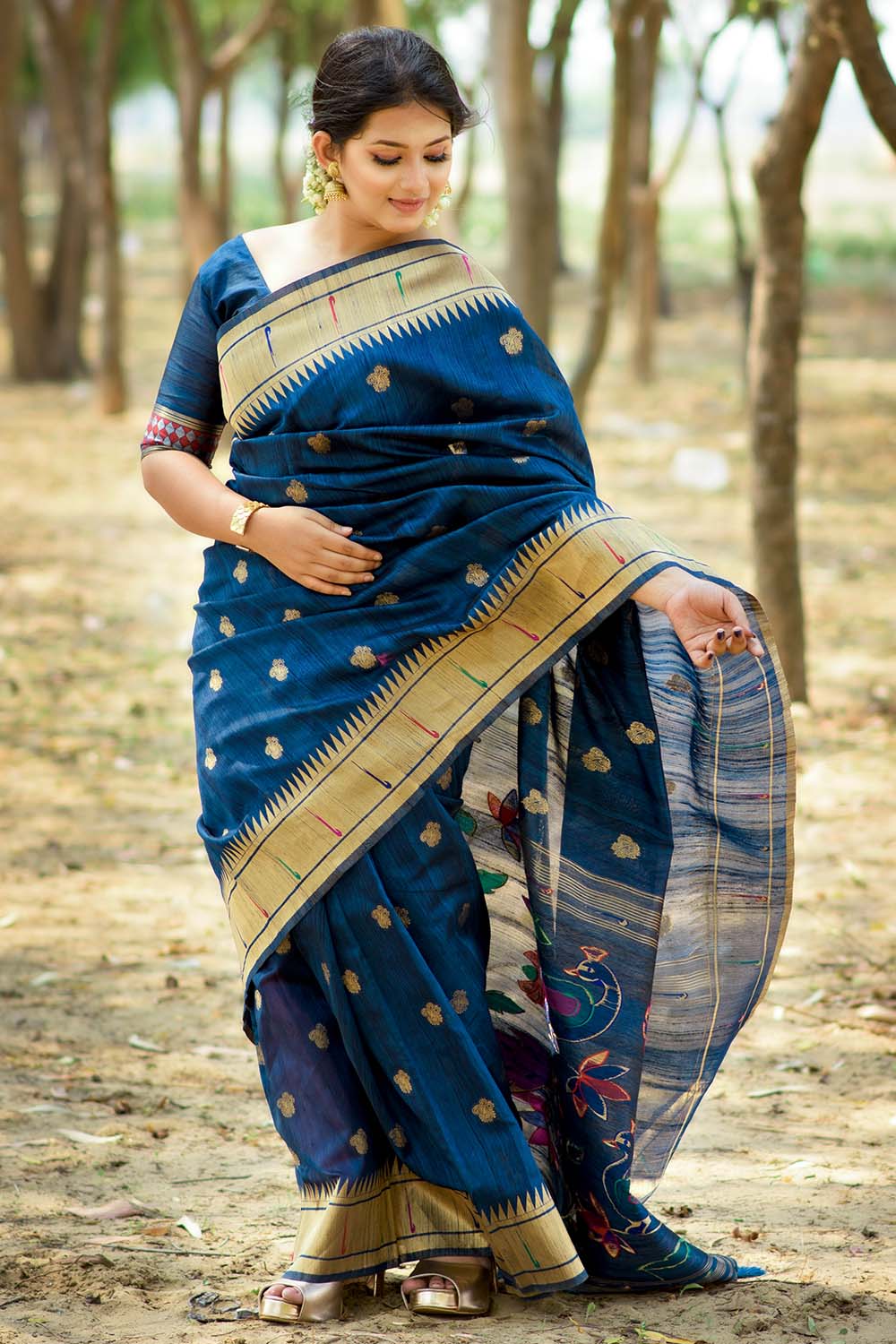 Royal Blue Paithani | Damini Fashion