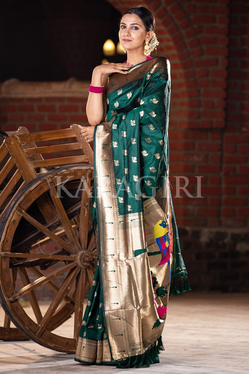 Paithani Saree Sacremento Green Paithani Saree saree online