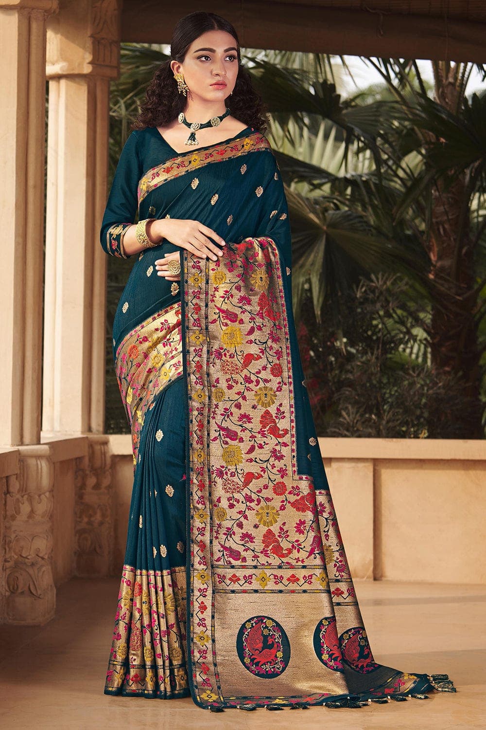 Paithani Saree Space Blue Paithani Saree saree online