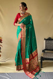 green paithani saree