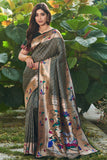 green paithani saree