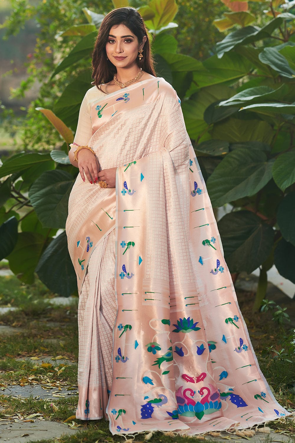 OFF WHITE KANI Inspired Silk Saree For Wedding | Kashmiri Saree for Women |  The Silk Trend