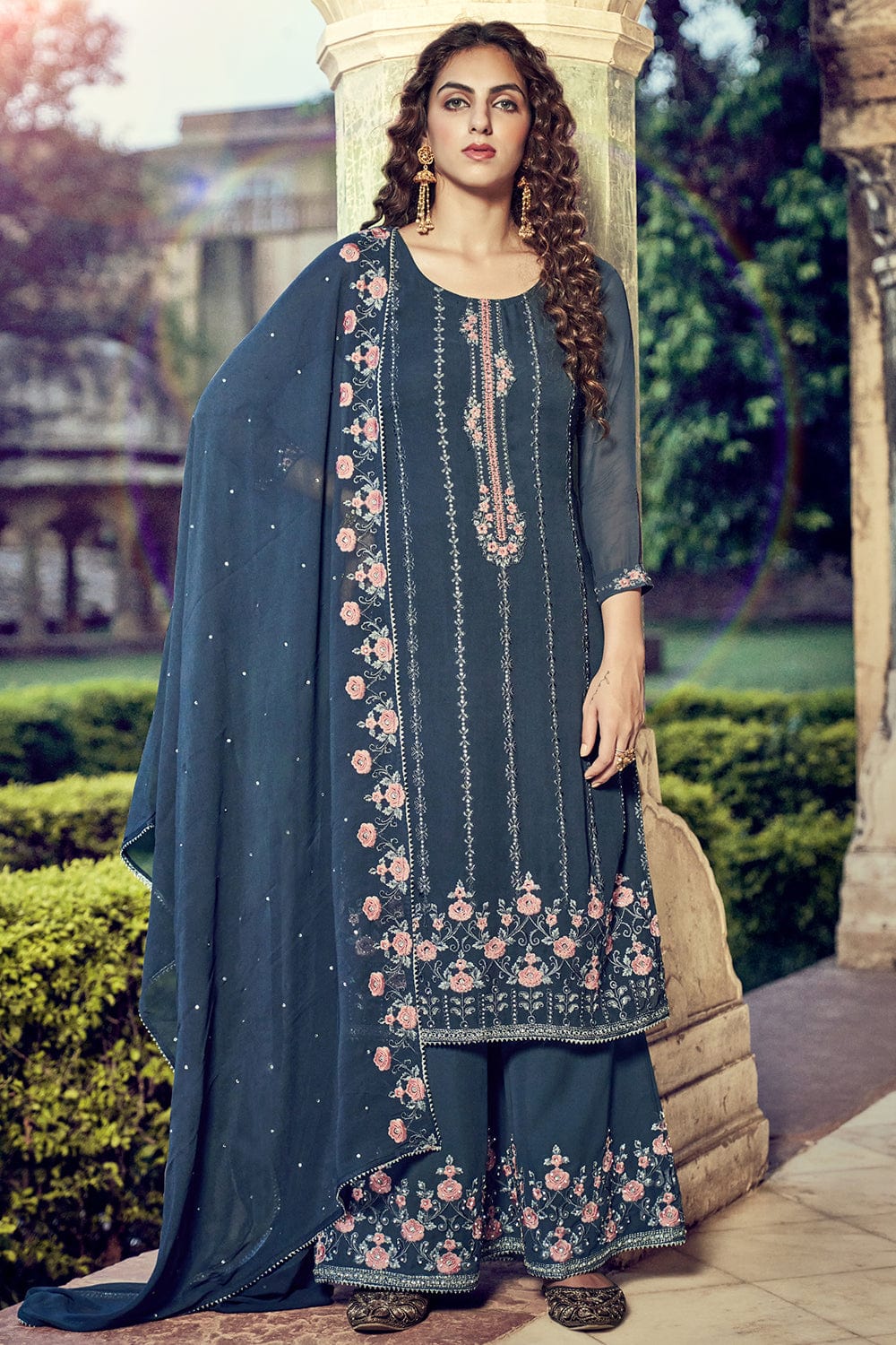 Buy Admiral Blue Palazzo Suit online Karagiri Karagiri Global