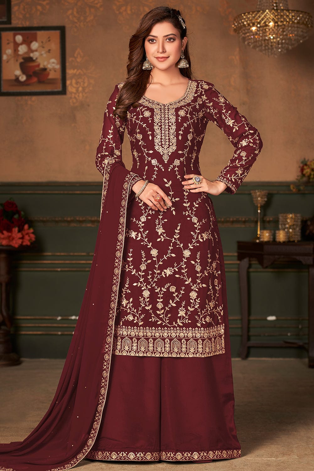 Lehenga hot sale plazo suit