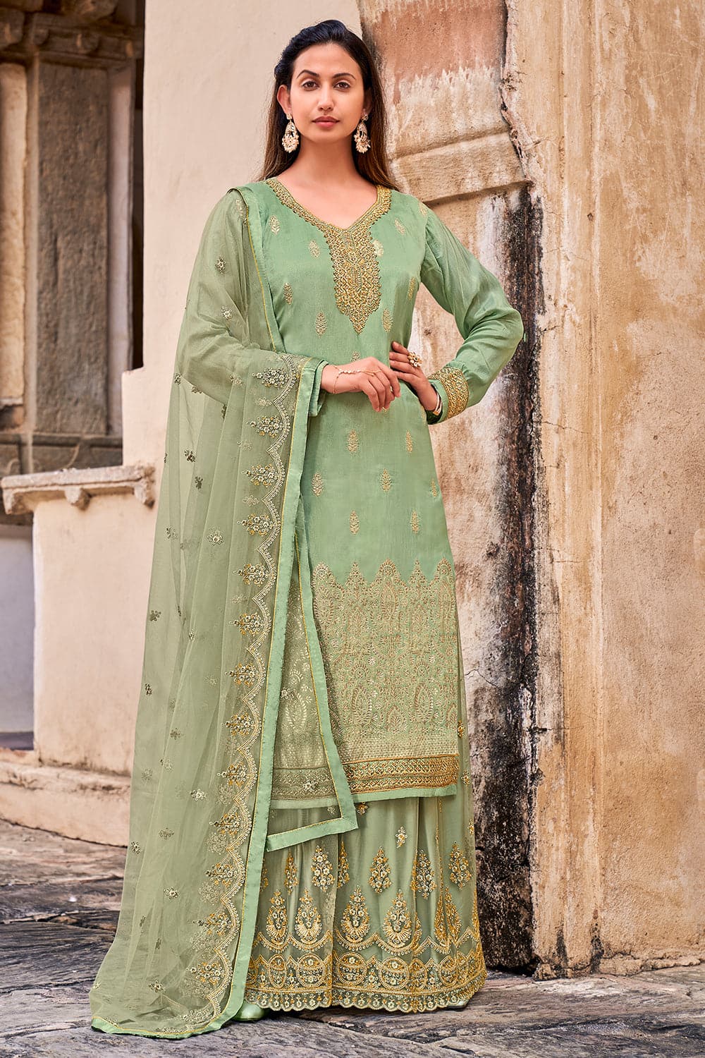 LILY Ombre Chudidar Sleeves Suit Set - ILMA ombre mulmul anarkali suit