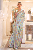 blue pashmina saree