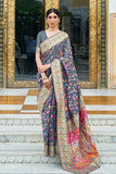 Pashmina Saree Dark Blue Pashmina Saree saree online