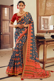 blue patola saree