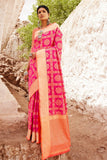 Patola Saree Bright Pink Woven Patola Saree With Brocade Blouse saree online
