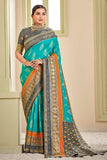 blue patola saree