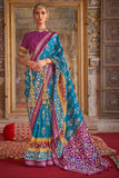 blue patola saree